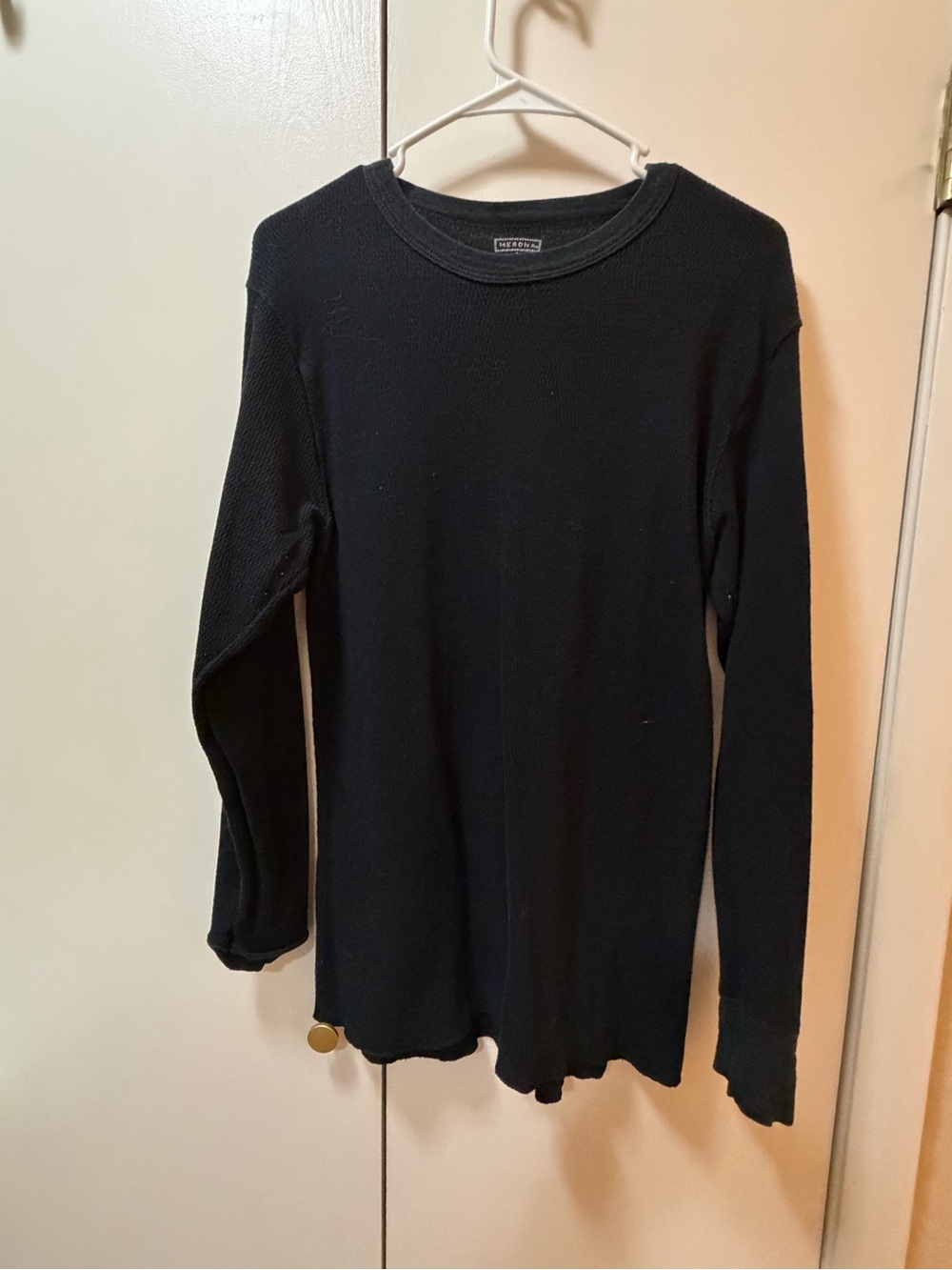 Merona Black Long-Sleeve Thermal Crewneck Shirt
